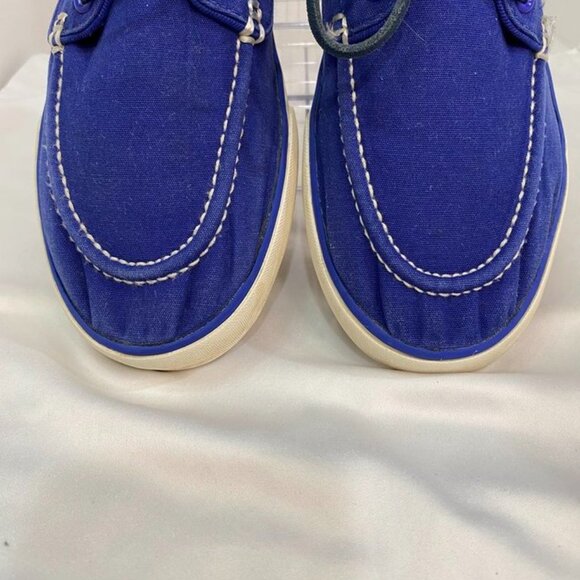 Polo Ralph Lauren Canvas Sander P Boat Shoes Blue Moc Toe Casual Sneaker 9.5D - Picture 7 of 12